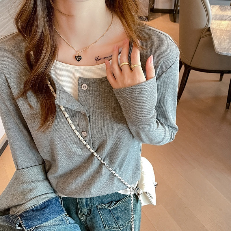 Women's Long-sleeved Top Loose Leisure All-matching Outer Wear