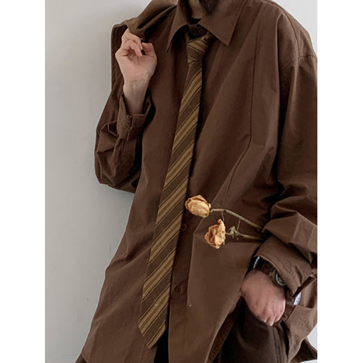 Japanese-style Retro All-match Khaki Stripe Tie College Style