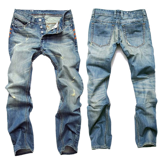 Men's Wear Ripped Nostalgic Jeans Shallow