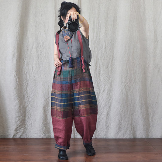 Fashion Patchwork Linned Fritidsselebukser