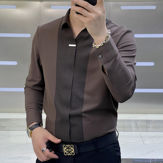 Men's Fashion Business Casual Long Sleeve Shirt