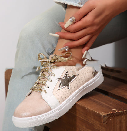 Vintage Leopard Print White Shoes