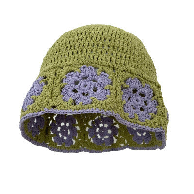 Women's Fashion Linen Cotton Thread Hollow Woven Bucket Hat