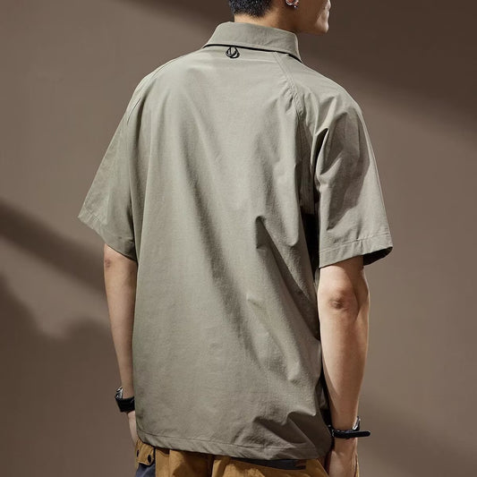 Mens Summer Retro Lapel Trendy T-Shirt