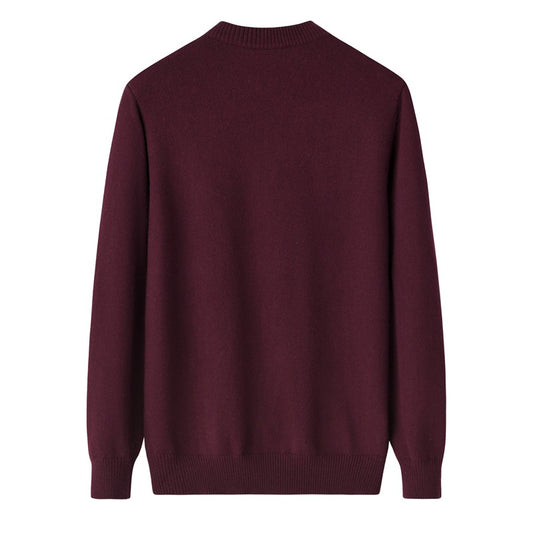 Men's Zipped Round Neck Woolen Sweater