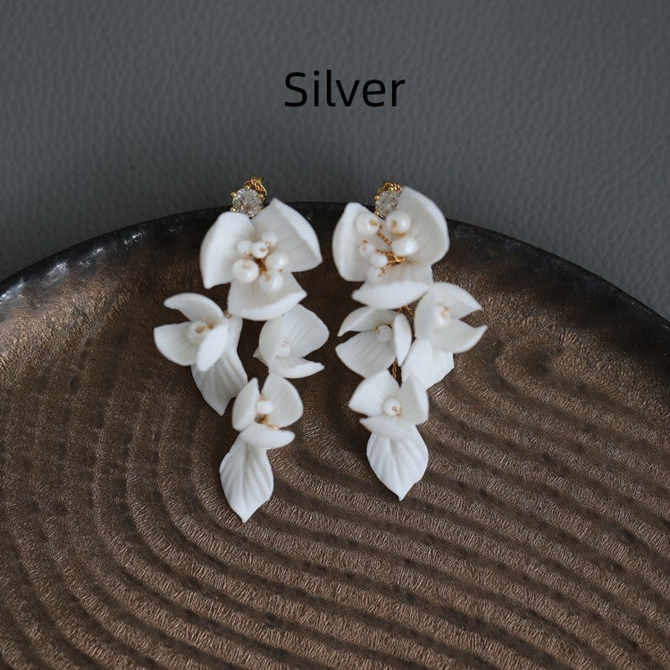 Handmade Ceramic Flower Beaded Hair Fork