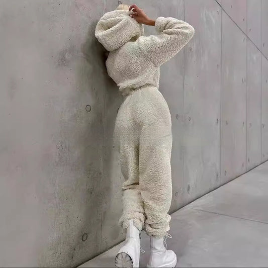 Plus Velvet Thickened Hooded Pajamas Jumpsuit