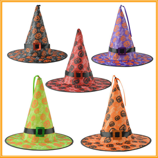 Christmas Female Creative Printing Witch Hat Pendant
