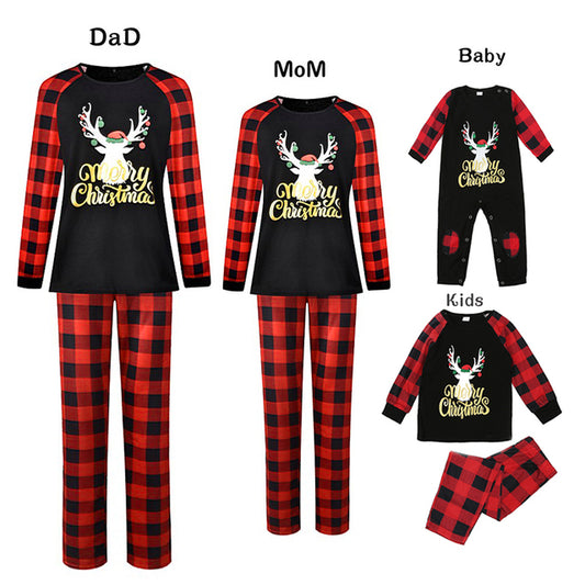 Autumn And Winter New Home Clothes Plaid Parent-child Suit