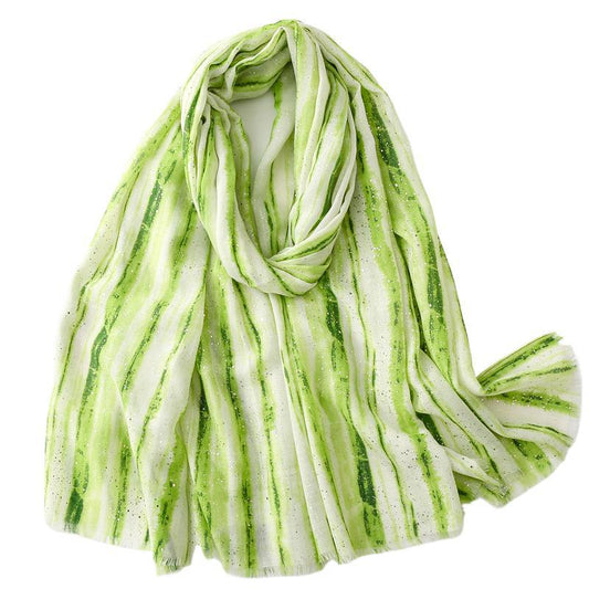Gilding Bamboo Forest Gradient Burr Silk Scarf Warm Shawl