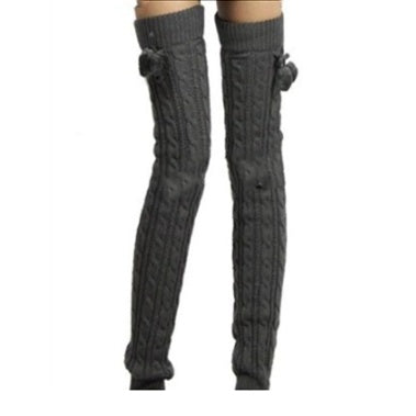 Twist Lengthened Over the Knee With Ball Wool Warm Boot Cover
