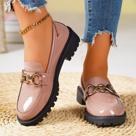 Chunky Heel Round Toe Pumps Women's Shoes Thick Sole