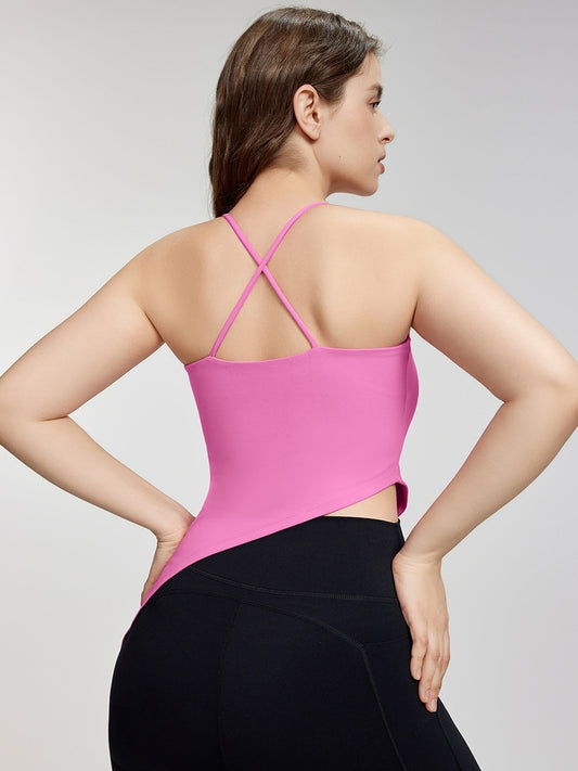 Spaghetti Strap Plump Girls Yoga Straps Vest Female Plus-sized Chest Pad Not Running Cup