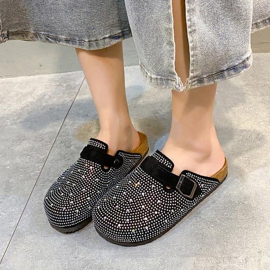 Women's Thick Soled Casual Belt Buckle Toe Slippers