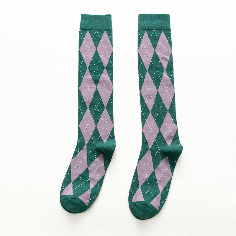 College Style Calf Rhomboid Cotton Student Tide Piled Pile Of Socks