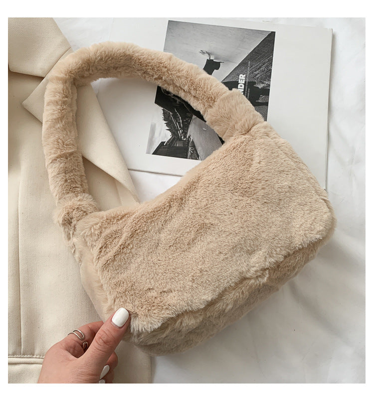 Efterårs- og Vinter Pels Skuldertaske/Underarms Lille Taske til Kvinder