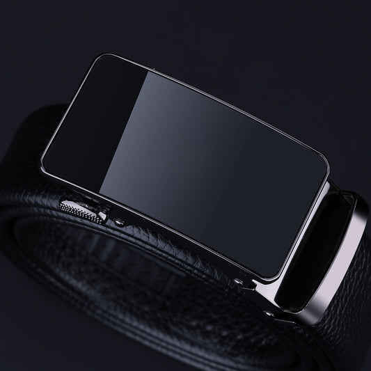 Full-Grain Leather With Automatic Buckle Business Professional Style Mens Belt