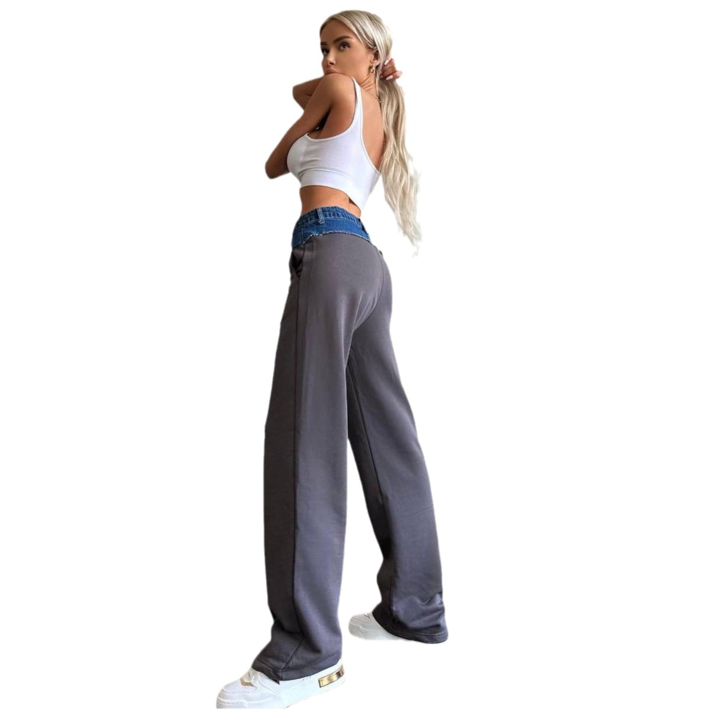 Effect Straight-leg Trousers Women