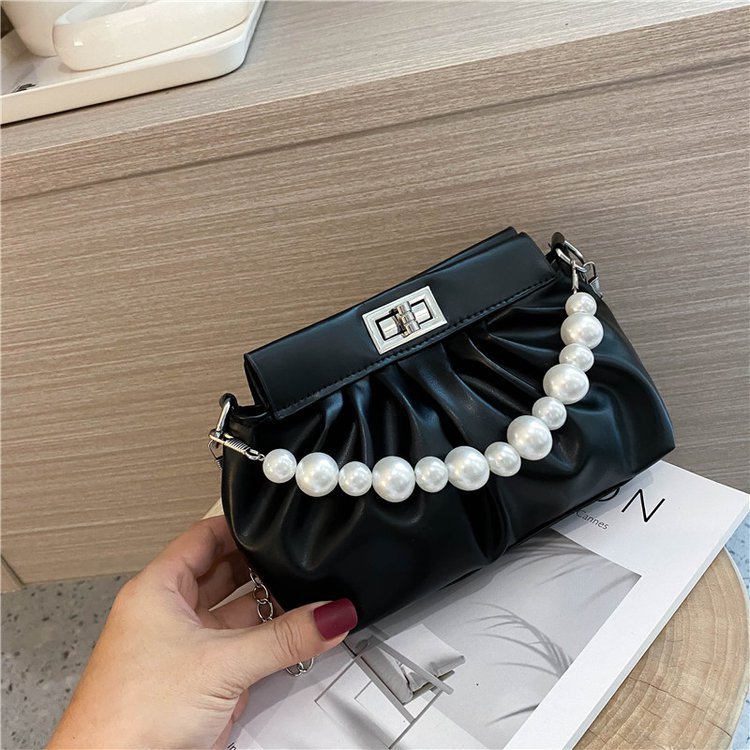 Pearl Hand Pleated Cloud Bag Women's Shoulder Bag