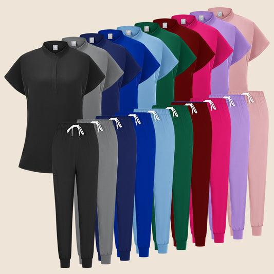 Stretchy, Quick-drying Short-sleeve Scrub Top For Doctors