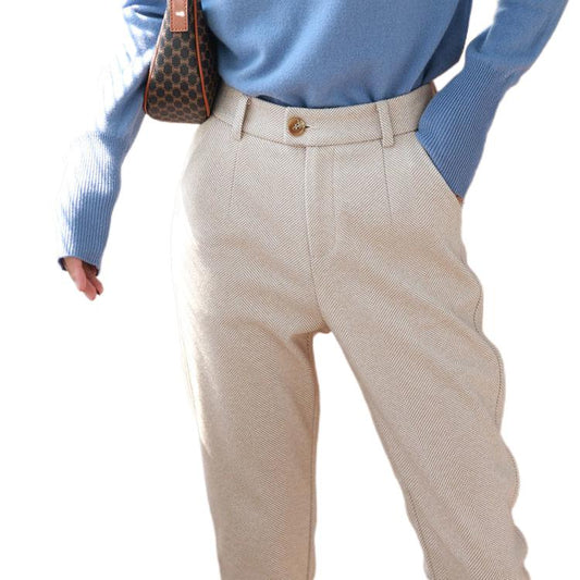 High Waist Slim Feet Suit Pants Loose Casual