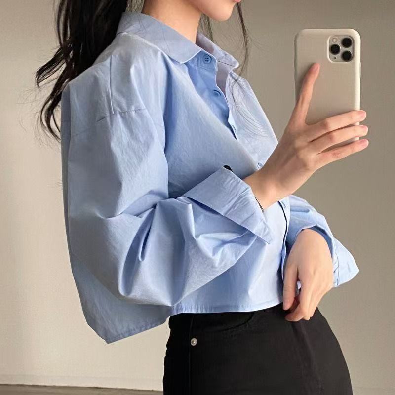 White French Sweet And Spicy Design Sense Niche Back Slit Loose Lapels Short Long Sleeve