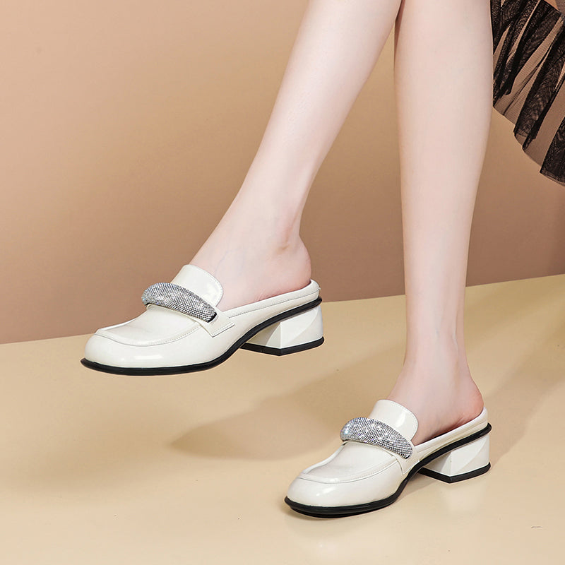 Thick Heel Round Toe Sandals Women's Outer Wear