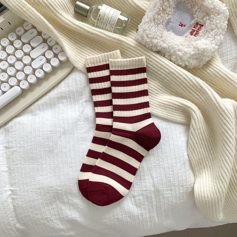 Korean Style Good-looking Sweat-absorbent Angola Red Socks