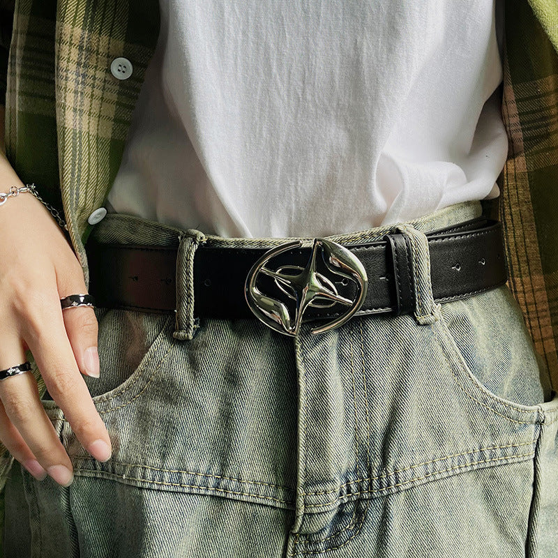 Black Belt Female Ornament Jeans Belt