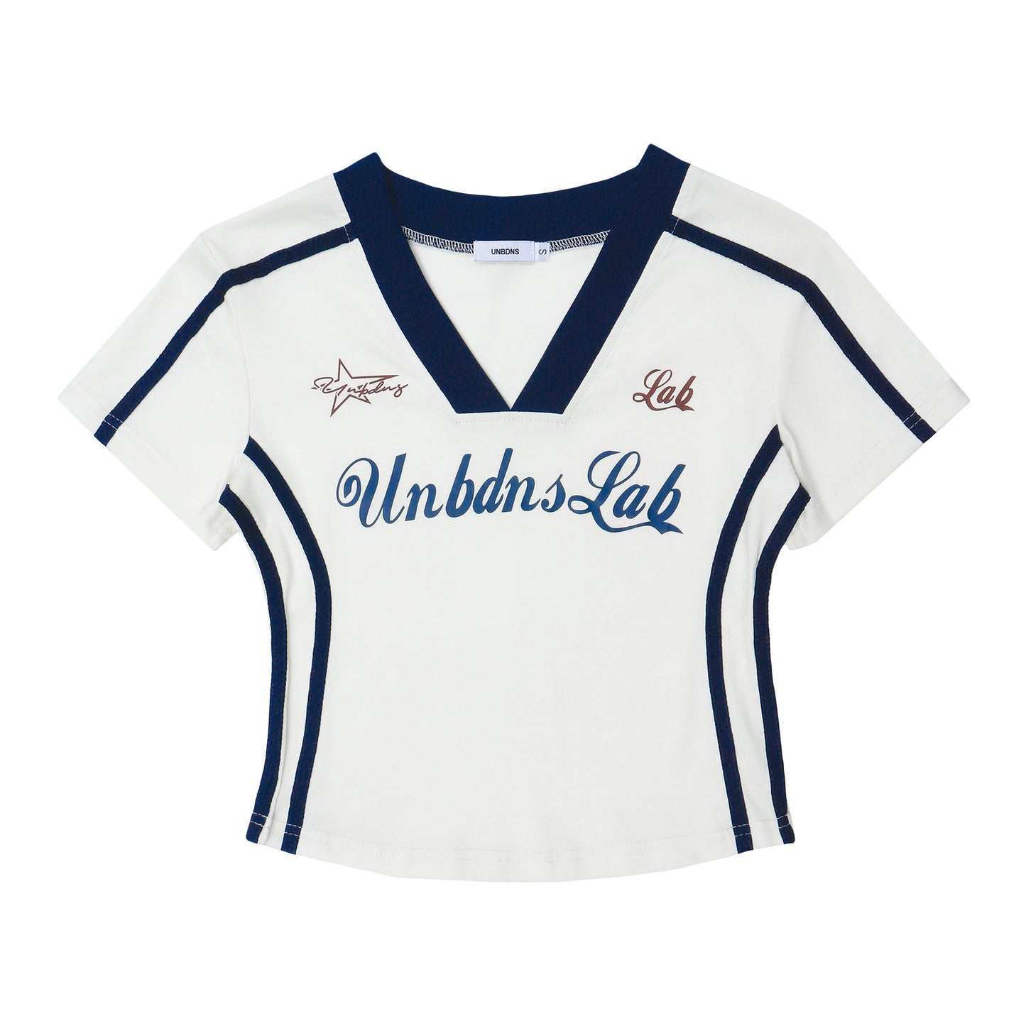Color Blocking Short Niche Design V-neck Short Sleeves