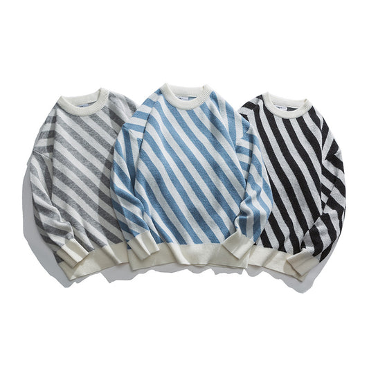 Pullover Løs Trendy Strikket Sweater til Mænd