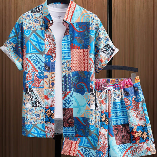 Summer Men's Hawaiian Shirt Seaside Beach Vacation Style