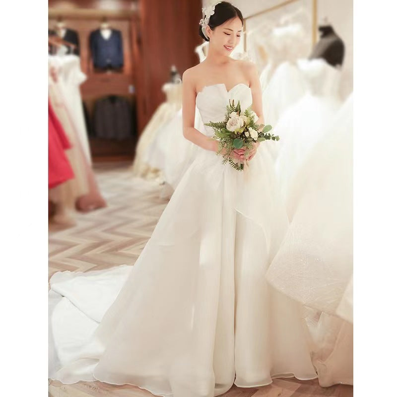 Welcome Yarn Fairy New Bridal French Entry Lux Trip Shoot Simple White Gauze Skirt