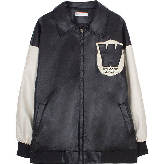 Women's Autumn And Winter Quilted Leather Jacket