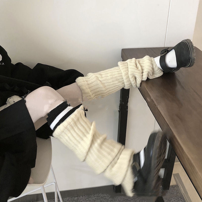 Yoga Sokker Fabrik Direkte Salg Fluorescerende Lysefarvede Uld Benvarmere Strikkede Booties Stablingsstil Fodsok Fodvarmer