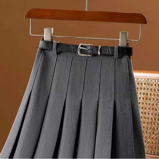 Gray Mid-length Suit Skirt For Women