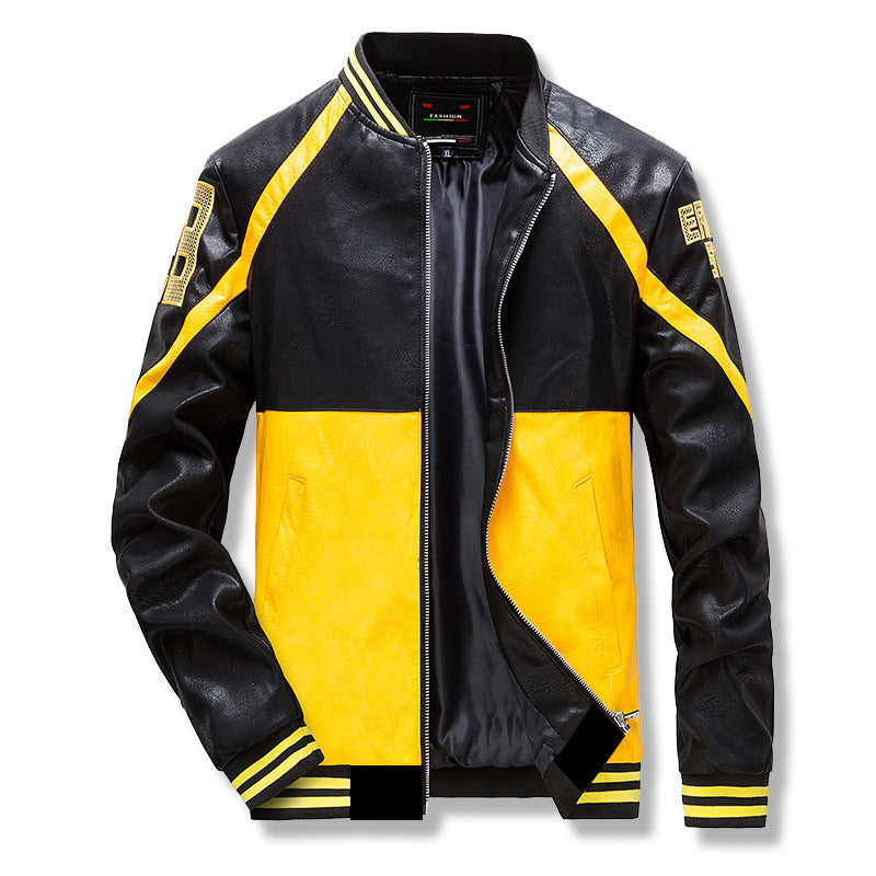 New Men's Casual PU Leather Youth Jacket