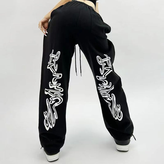 American Style Sports Loose Drawstring Design Sense Niche Hip Hop Pants