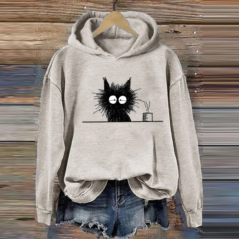 Womens Retro Jacquard Loose Crew-Neck Sweater