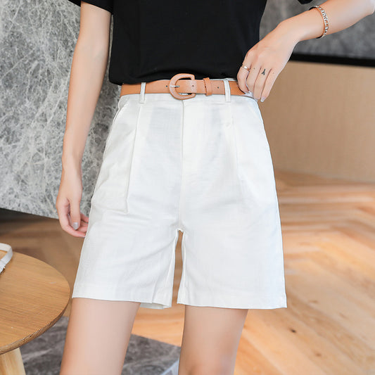 Women's Summer New Thin High-Waist Loose Casual Fashion Five-Point Pants