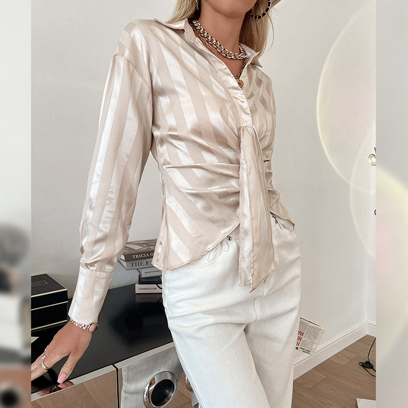Temperament Commuting Long Sleeves Stand Collar Retro Solid