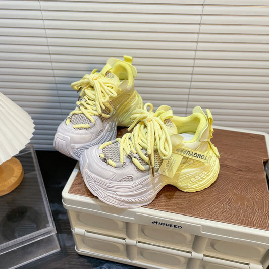 Thick Bottom Gradient Colorblock Daddy Shoes