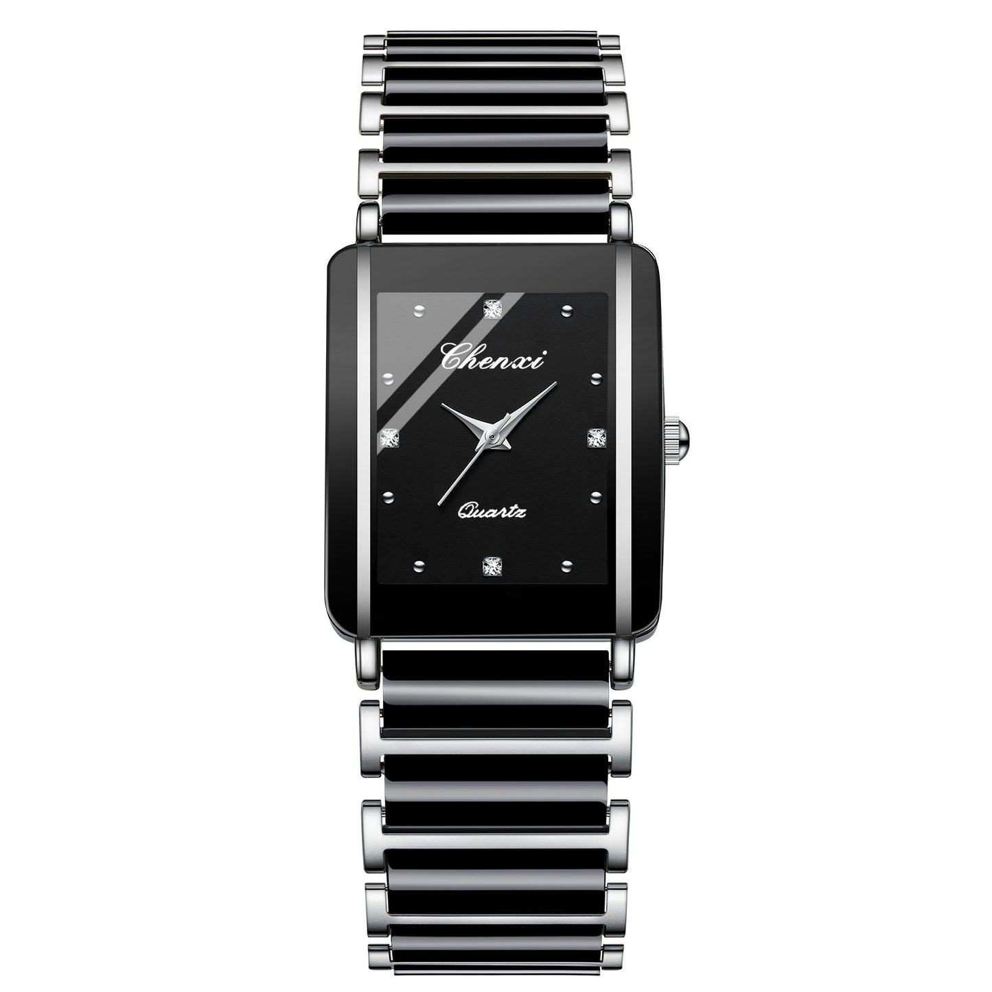 Couple's Square Diamond Set Quartz Watch