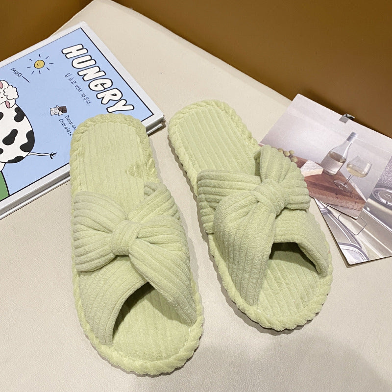 Cute Home Indoor Soft Bottom Comfortable Cotton And Linen Slippers