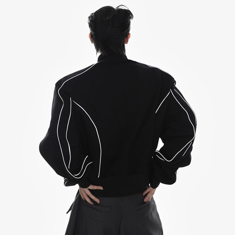 Stand-up Collar Short Casual Men's Top