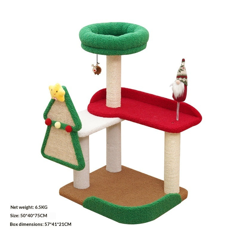 Christmas-themed All-in-one Sisal Cat Tree