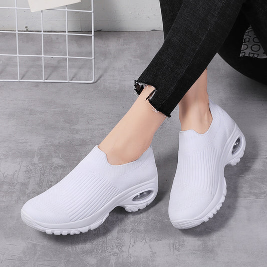 Dame Sneakers Med Luftpude Og Fly-knit I Store Størrelser