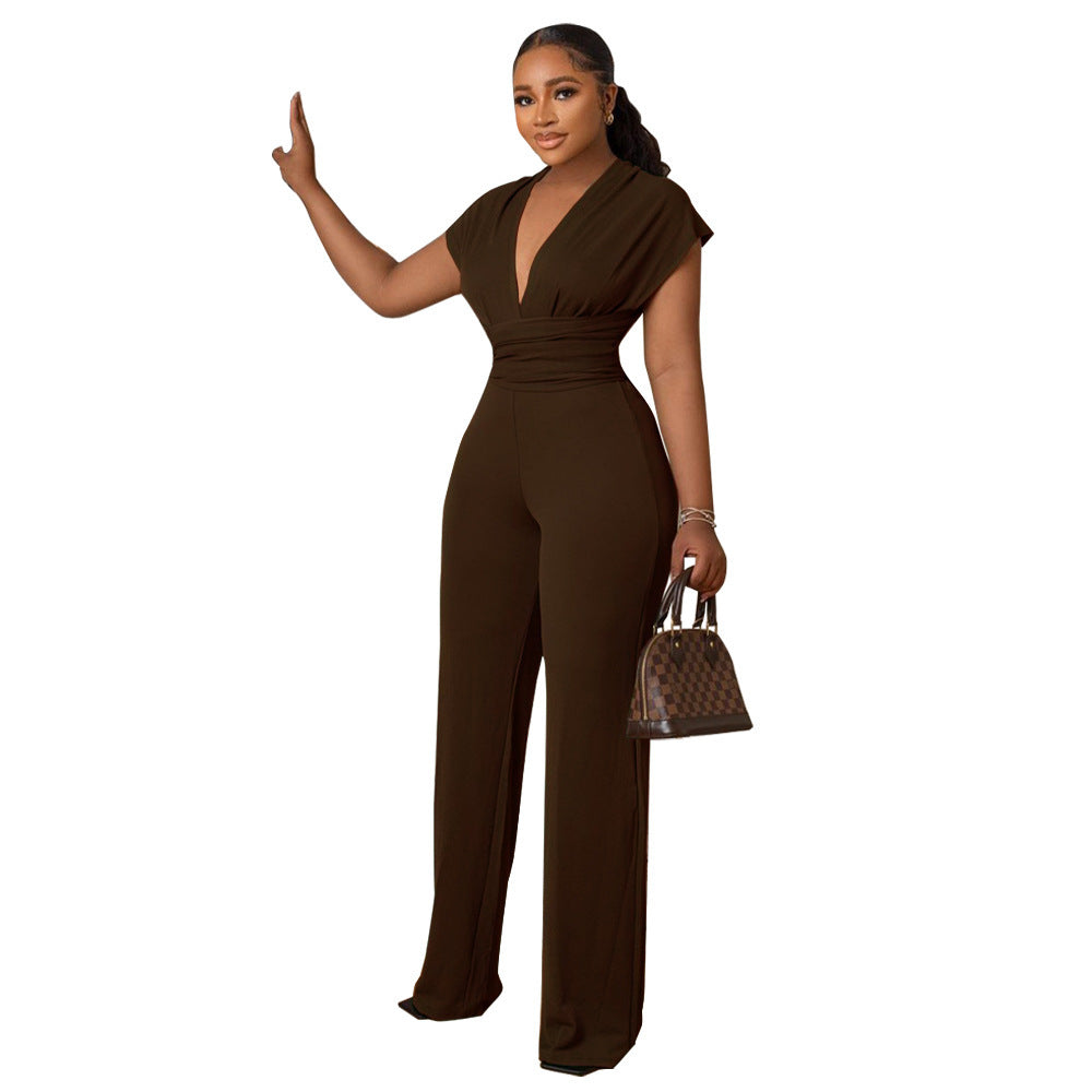 Dame Jumpsuit med ensfarvet talje