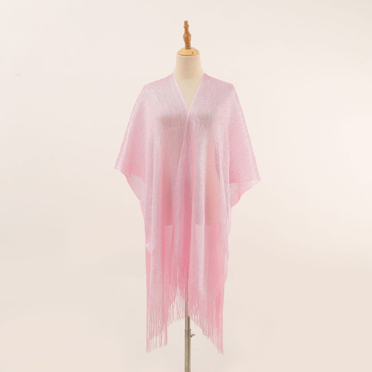 Flat Towel Shawl Gold And Silver Silk Slit Fashionable Beachwear Vacation Sun Protection Shirt