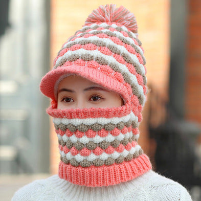 Women's Winter Fleece Thickened Knitted Warm Ear Protection Hat